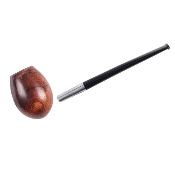 New Natural Wood Mini Handpipe Smoking Filter Bocchino Tubo Maniglia rimovibile portatile Design innovativo Herb Tabacco Holder DHL Free