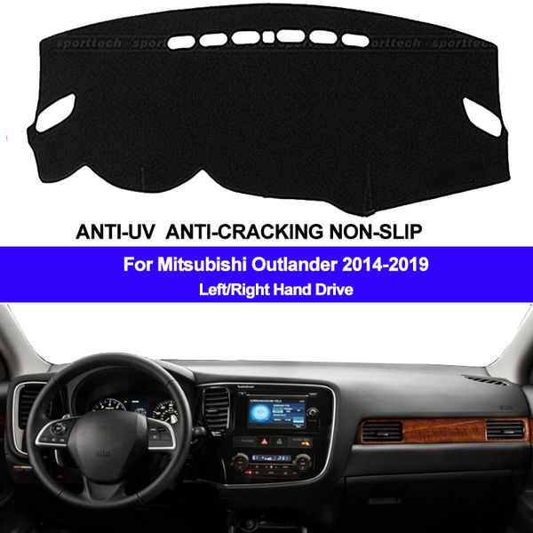 

car auto inner dashboard cover dashmat pad carpet dash 2 layers for mitsubishi outlander 2014 2015 2016 2017 2018 2019 lhd rhd