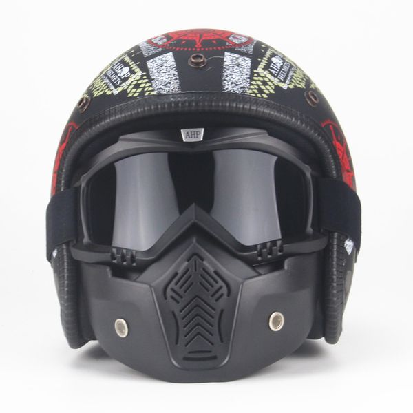 

hot 3/4 каска мотоцикл ретро старинный открытого лицо racer cascos moto мотоцикл шлет с выпученными масками