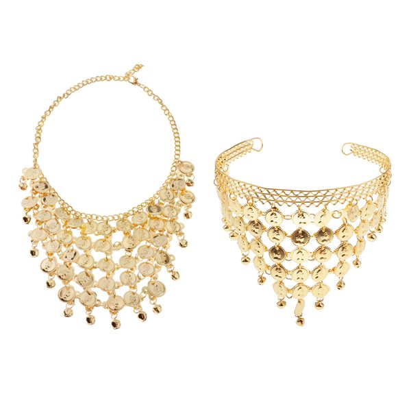 

1set gypsy belly dance jewelry necklace headdress for women, Blue