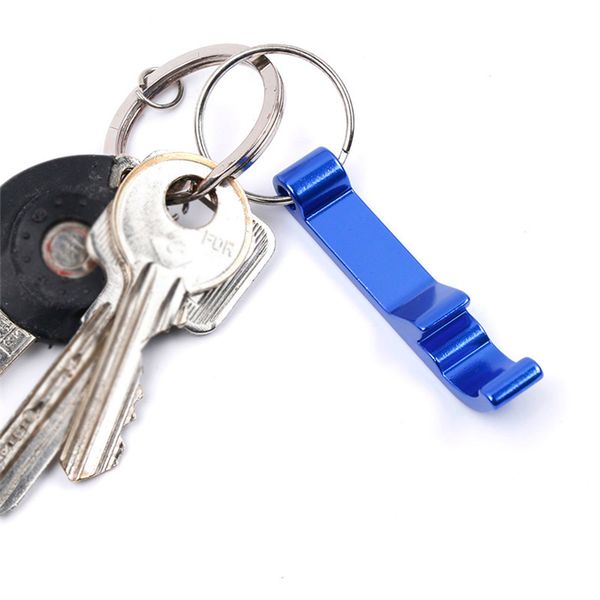 

2020 new 100pcs key chain metal aluminum alloy keychain ring beer can bottle opener openers tool gear beverage custom personalized