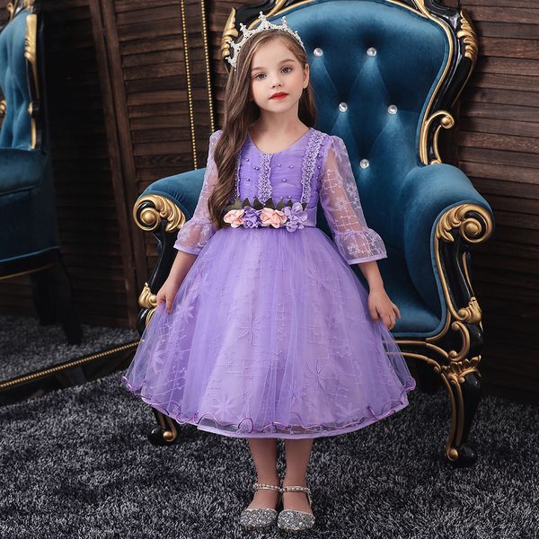 

golden shield autumn and winter new children' dress princess dress ball gown dresses girl' dress children' performance clo, White;red