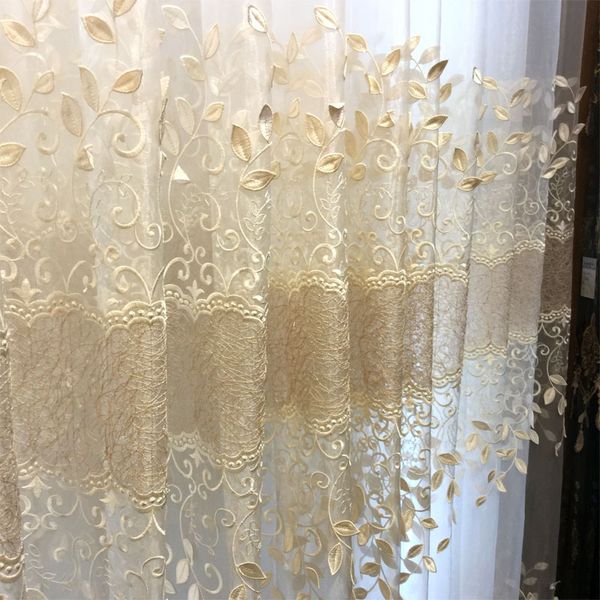 

european luxury floating window embossed embroidery curtains for living dining room bedroom