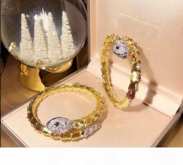 

luxury bangle gold snake bracelets for women luxury jewelry birthday valentine new year gift designer jewelry 2019, Black