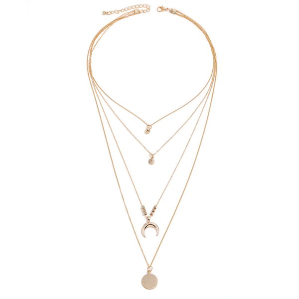 

boho multi подвески ожерелья для женщин мода винтаж золотое ожерелье старинные несколько слоев кулон ожерелье ювелирные изделия yf, Silver