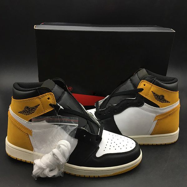 

toe basketball shoe 1 1s yellow ochre white toe women mens 2019 outdoor sport sneaker high quality