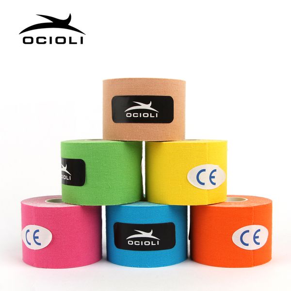 

1 roll 5cm x 5m sports kinesiology tape roll cotton elastic adhesive muscle bandage strain support football, Black;gray