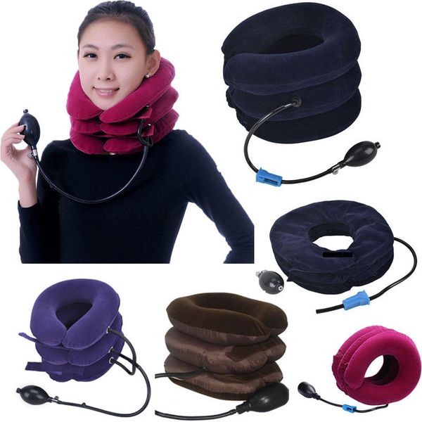 

2019 useful air inflatable pillow cervical neck head pain traction support brace device
