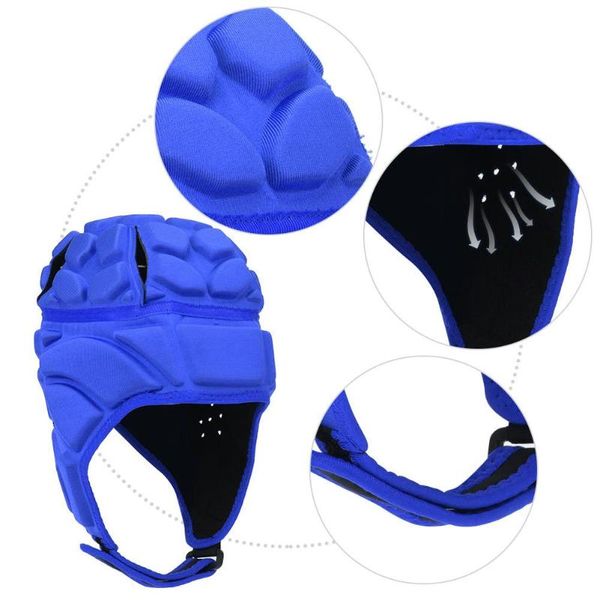 

men women soccer goalkeeper helmet sports rugby cap head guard protector safe