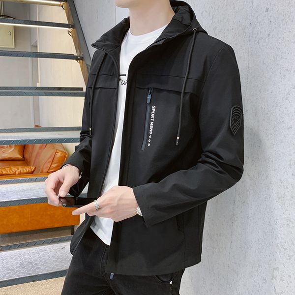 

2019 new brand clothing men jacket korean fashion casual streetwear solid color 4xl size male jackets coats outerwear clothes, Black;brown