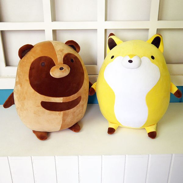 Acheter Japonais Manga Tanuki Au Chien De Raton Laveur Kitsune Et Au Jouet De Mascotte Renard Peluche Poupée De Dessin Animé En Peluche De 4169 Du