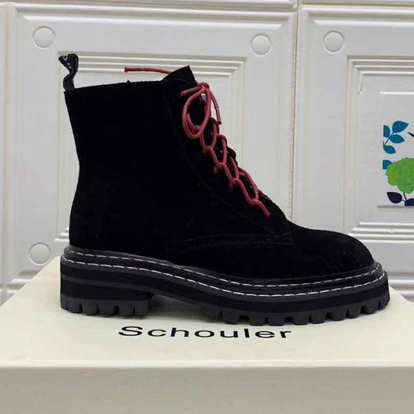 

2019 high-end women's shoes 2019 winter new straps round head female short boots british style tide breathable wild martin boots women, Black