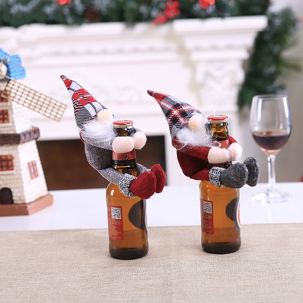 

2019 new christmas faceless santa claus doll wine bottle cover dinner table christmas decorations for home xmas ornaments decors