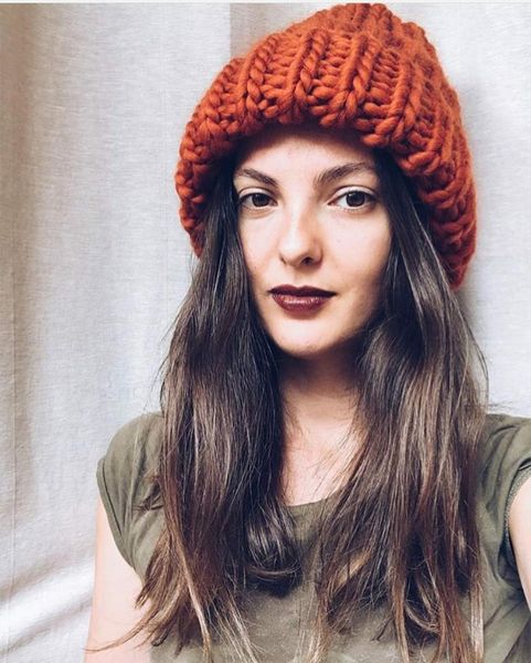 

uk women winter beanie hat knitted ladies fashion warm soft solid color ski hats 2019, Blue;gray