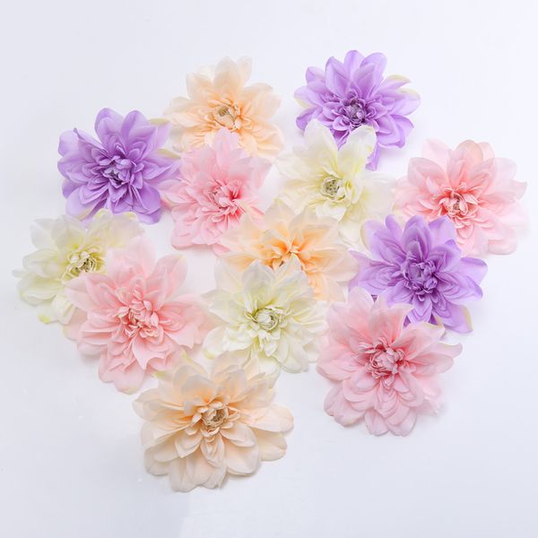 

15 см 100 шт. 5 цветов искусственного шелка георгин цветочные головки для поделки свадебные стены арки украшения домашнего декора партии