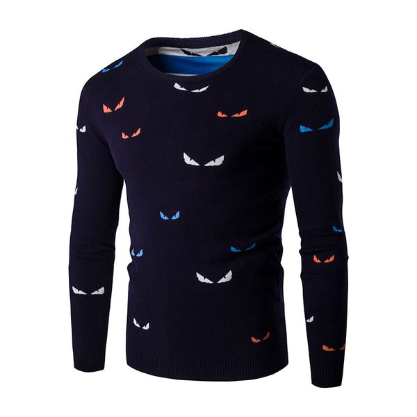 

printed men sweaters fashion 2016 cartoon pattern sueter hombre o-neck jumpers pullover sweater male knitwear brand clothing q41, White;black