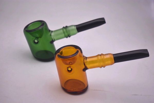 Pipa da fumo Sherlock in vetro di alta qualità, mini pipa da laboratorio protettiva in vetro per erbe secche