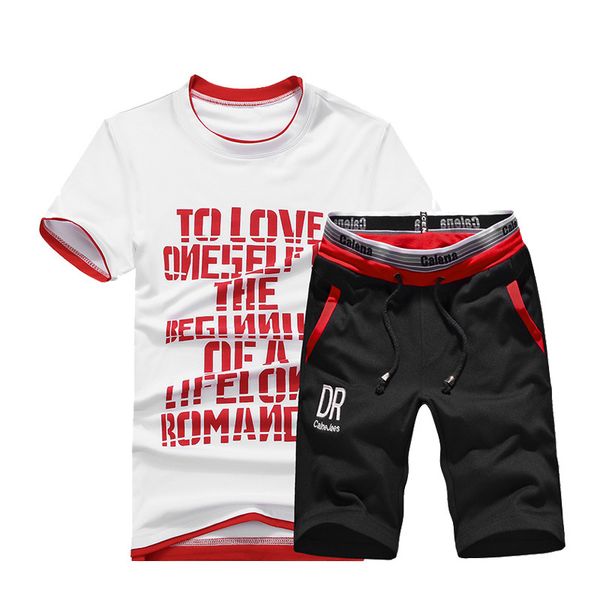 Sommer Herren Sets Kurzarm Print Trainingsanzug Männer Sportswear Casual Stücke Set TShirtShorts Männliche Kleidung Schlank Sport Anzüge CX24775277 S2CZ