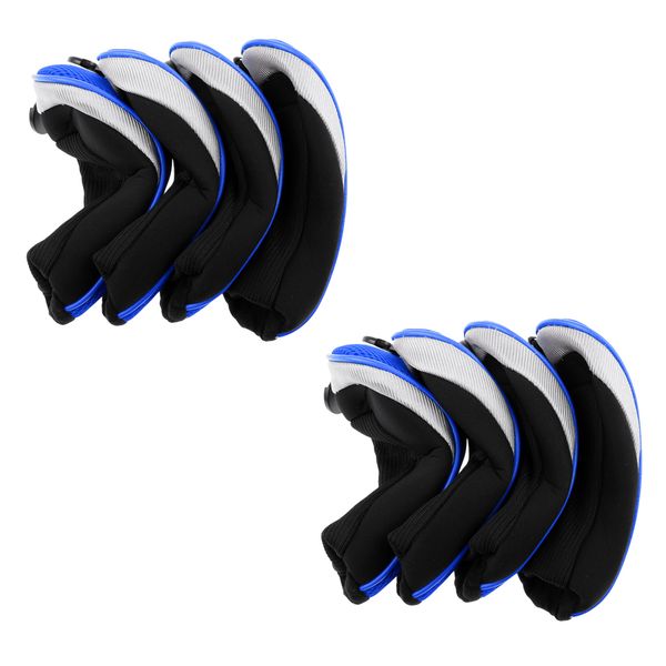 

8pcs golf club head cover headcovers with interchangeable number tags blue