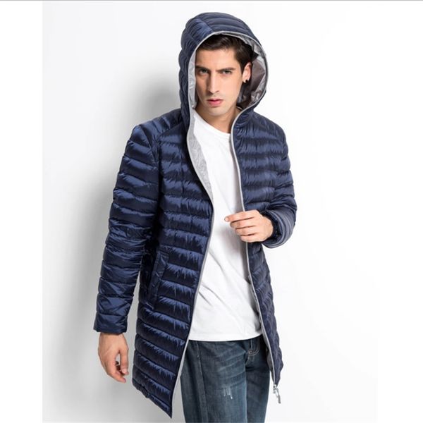 

men spring autumn hooded waterproof mens down warm lightweigt winter coat puffer jacket brand long duck fashion down jacket, Black;brown