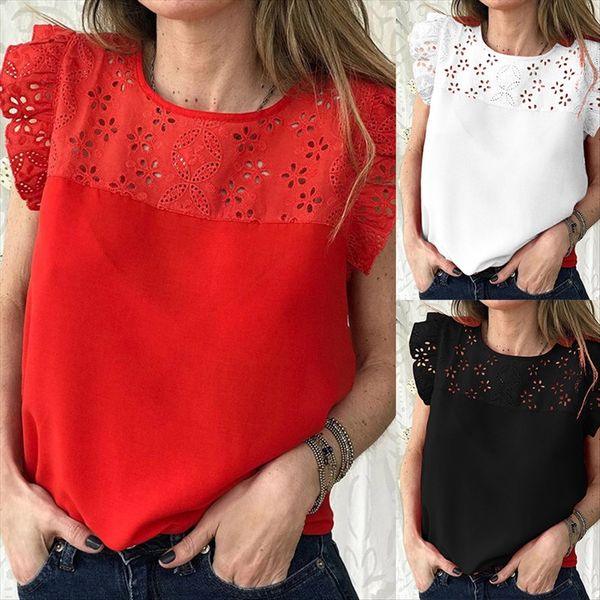 

2020 solid color women's petal sleeve fc913 2020 solid color women's petal sleeve fc913, White