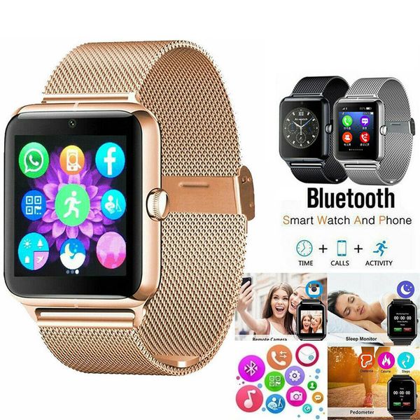 

z60 bluetooth smart watch stainless steel smart bracelet support sim tf card camera fitness tracker smartwatch for men ios android 3 colors