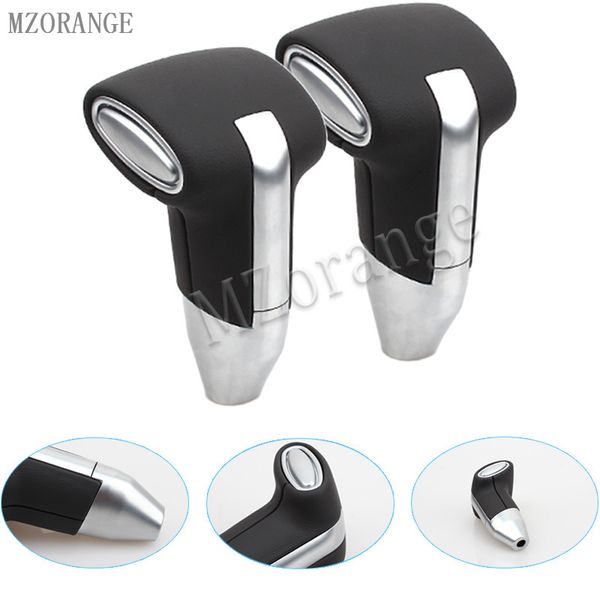 

mzorange 1 pcs gear shift knob new automatic transmission leather+chrome for camry for rav4 corolla ex gear head car