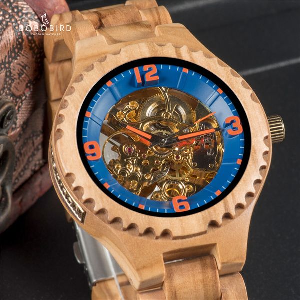 

uhren herren bobobird mechanical watch men luxury wood wristwatches pagani design timepiece with box accept dropshipping l-s29, Slivery;brown