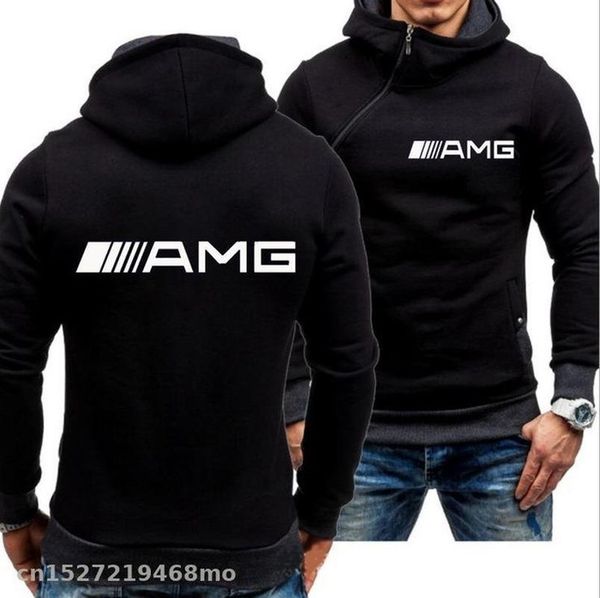 

2020new men sports casual hoodies for amg sweatshirts fashion slim pullover hoodies side zipper racing ride outwear