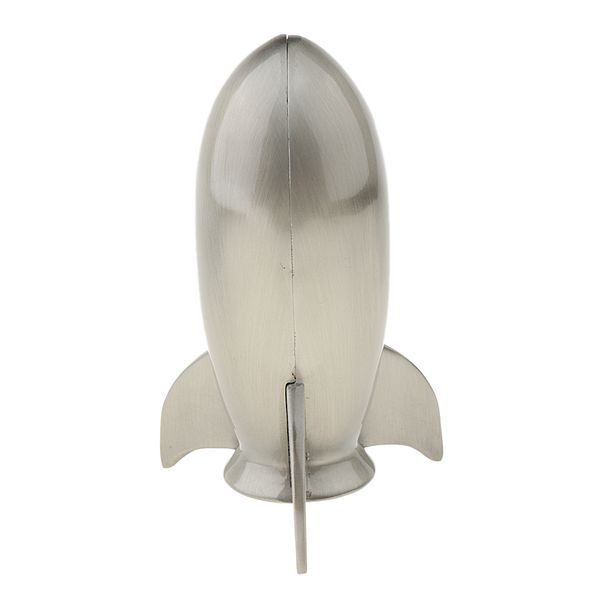 

kids zinc alloy rocket shape coins piggy bank box for birthday gift silver