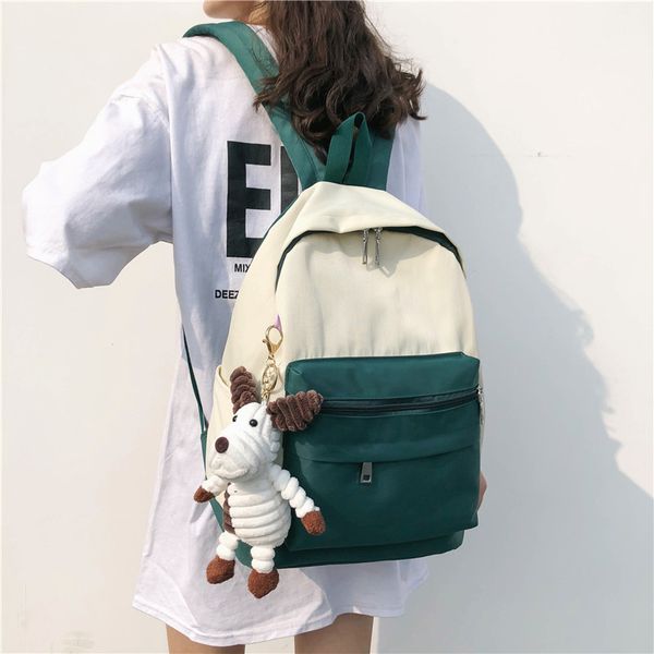 

2020 new women's backpack fashion canvas school bags travel backpack lapblack bag for women shoulder bags