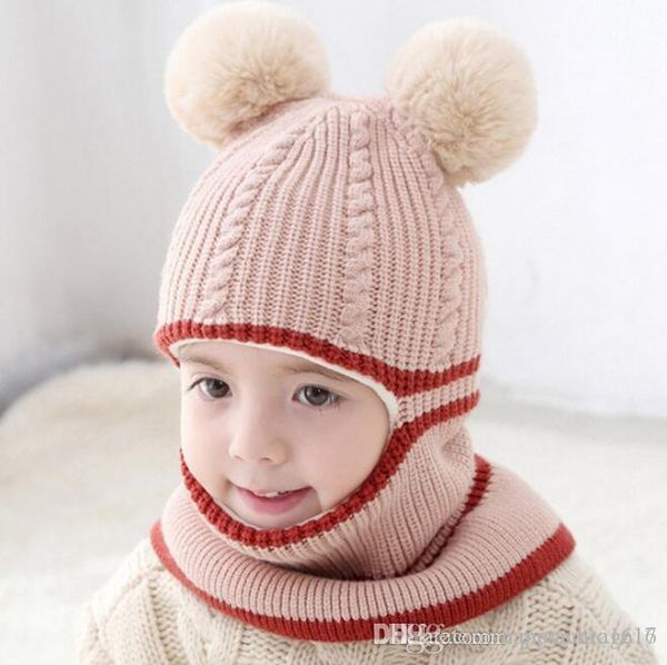 

bib одна вязаная шапка ребенка шляпу зимой плюс бархат толщиной ветрозащитный холодной трихофитобезоар крышкой 2-5 лет лицо ребенка, Yellow
