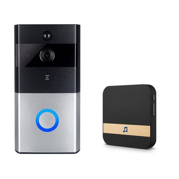 

smart ip video intercom wi-fi video door phone door bell wifi doorbell camera for apartments ir alarm wireless security camera, Black;white