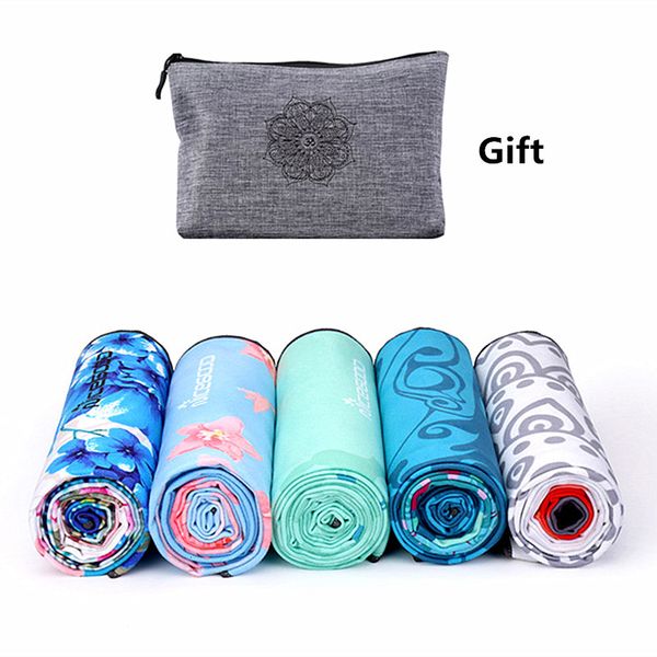 

towel mat printed microfiber absorbsweat yoga yoga towel silica gel non-slip goodgrip 185*68cm yoga blanket pilates mat cover