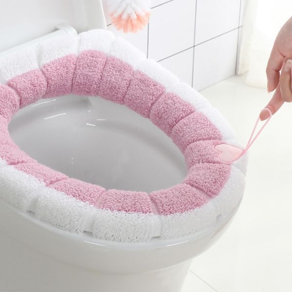 

1pcs mat two colors bathroom accessories pumpkin pattern 45*35cm toilet mat washable o-shape toilet soft cushion toilet seats