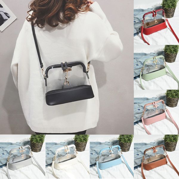 

shoulder bag women sac transparent femme women transparent crossbody bag fawn pendant shell shoulder messenger kj