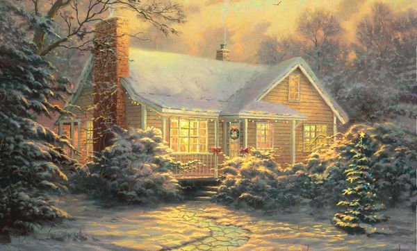 

thomas kinkade landscape oil painting reproduction giclee print on canvas living room bedroom wall pictures art painting home decor tms068