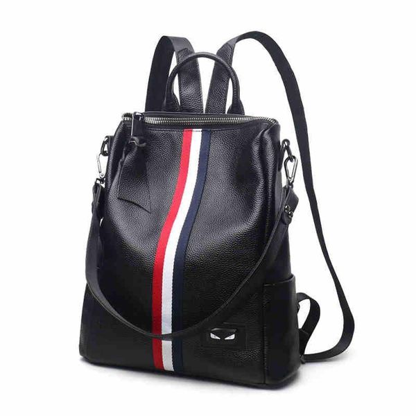 

glitzy2019 ma'am genuine leather both shoulders package women's more function travel backpack