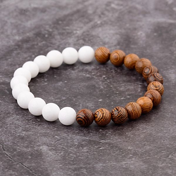 

natural wooden beads bracelet women mens bracelets 2018 luxury lava stone bracelets elastic black vintage gold king crown charms