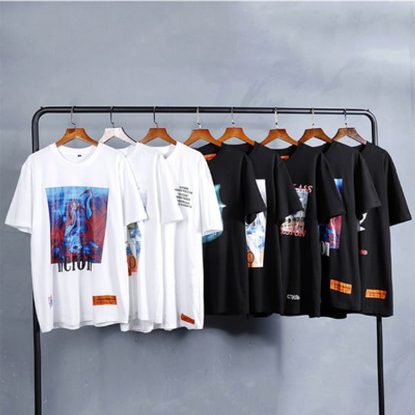

Mens Brand Casual Loose Short Sleeve T-Shirts Summer Breathable Print Tee Male Hip Hop Street Tops