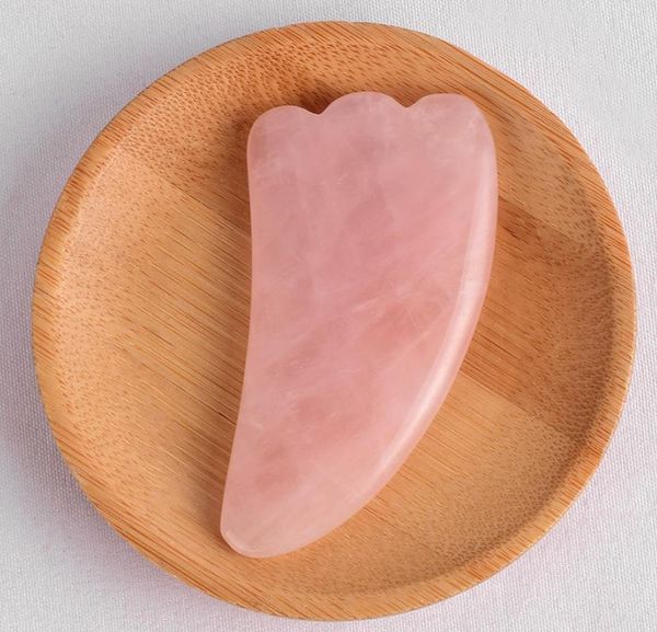 

anti aging rose quartz gua sha scraping massage tool crystal pink jade guasha board for blood circulation beauty massage stones