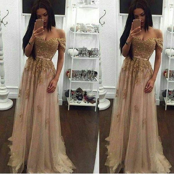 

потрясающие champagne lace arabic вечерние платья милая линии аппликаций tulle пром платья формальные партии платья, Black;red