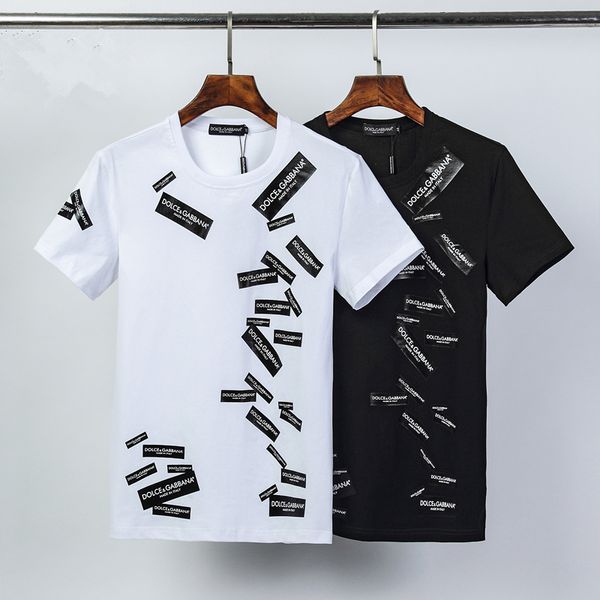 

2019 2020 brand of men's fashion t-shirts printed letters t cool short-sleeved summer crew neck t-shirt men, women, white black coat