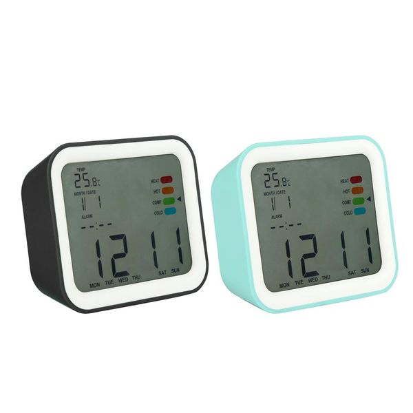 

new arrival electronic lcd digital alarm clock with temperature date calendar deskclocks fashion modern home decor