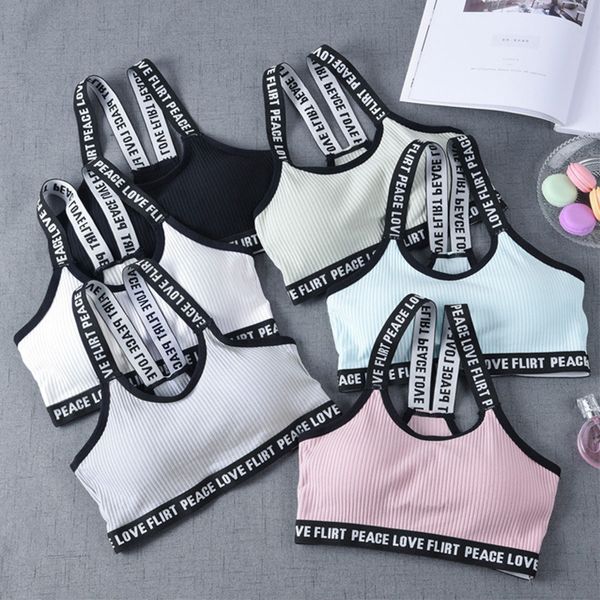 

kyncilor sports bra fitness running yoga jacket cotton sports women's fitness suit pure color traceless vest, White;black