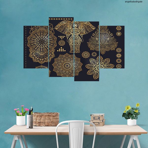

ramadan muslim pattern style diy 4pcs/set blessings 3d art mural personalized stickers combination wall decals waterproof home decor moon