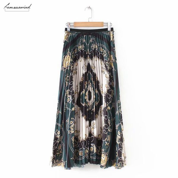 

skirts women new straight brand flower print pleated midi skirt faldas mujer ladies elastic waist casual slim chic vintage qun157, Black