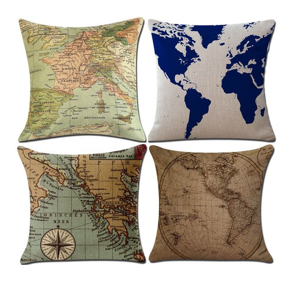 

decorative throw pillow covers 18x18 linen cotton cushion cover print linen cotton pillowcases the world map cushion cover 45 x 45