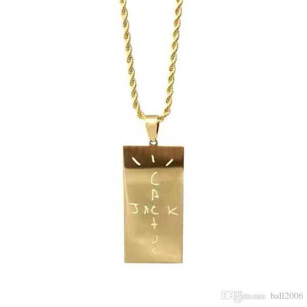 

travis scott cactus jack hip hop necklace goldmen and women pendant chain