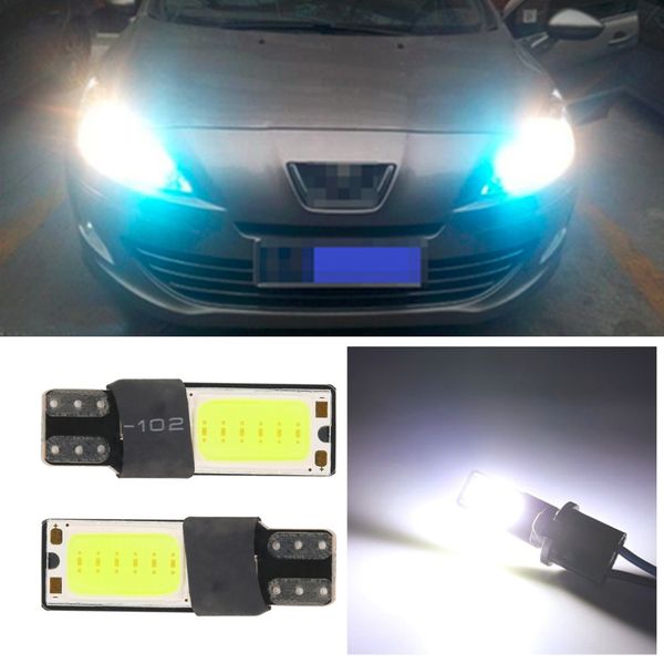 

2 pcs high power led cob car led t10 5w5 12v t 10 bule white car light fog lamp light w5w t10 canbus error the width